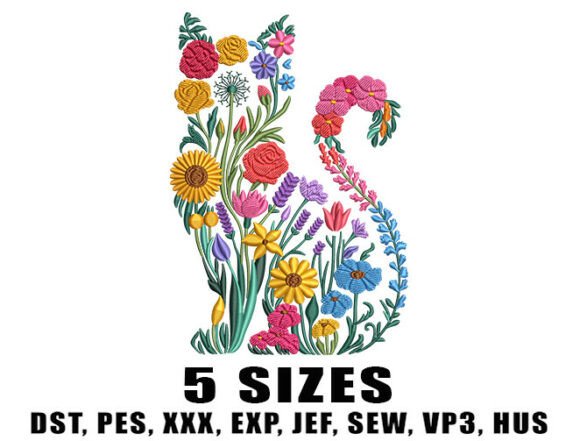 Fall Floral Cat Embroidery Design Review