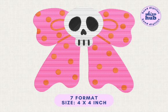 Review: Halloween Coquette Skull Bow Embroidery for Merch