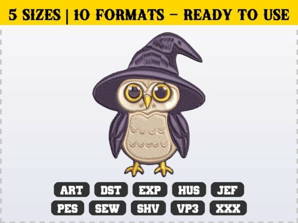 Review: Halloween Owl Witch Hat Embroidery Files