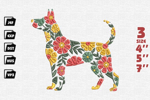 Review: Vibrant Floral Dog Silhouette Embroidery for Holiday Sales