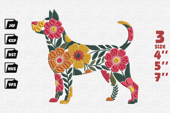 Review: Warm-Toned Floral Dog Silhouette Embroidery