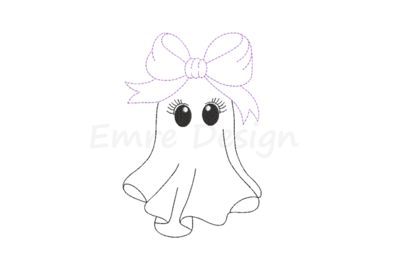Reviewing Coquette Ghost Line Art Embroidery for Etsy
