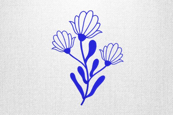 Reviewing the Blue Floral Branch Embroidery Design