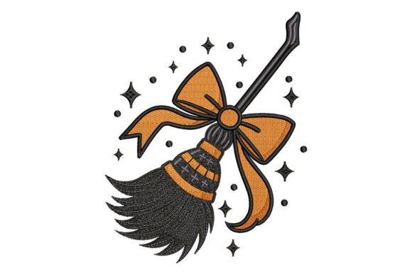 Reviewing the Halloween Witch Broom Bow Embroidery