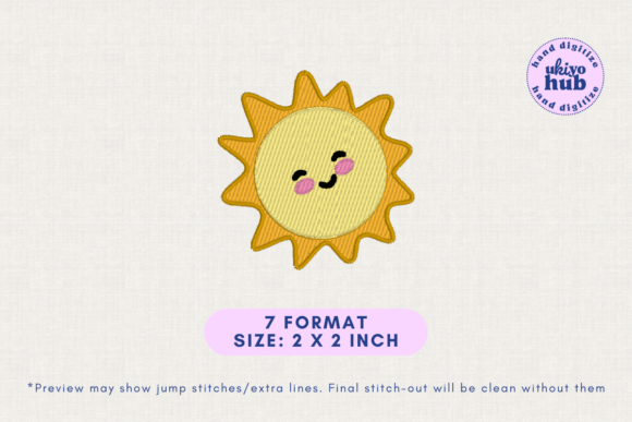 Reviewing the Kawaii Sun Face Smiley Embroidery Design